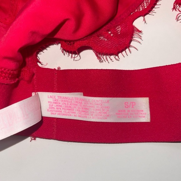 PINK Victoria’s Secret Red Lace Racerback Triangle Bralette Small Women’s - Picture 8 of 9